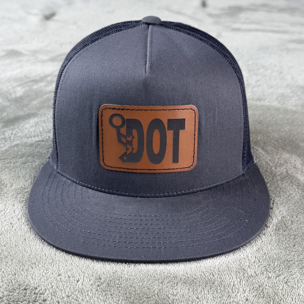 Yupoong DOT Hat Cap Snap Back Mens One Size Gray Bump Cap Mesh Trucker